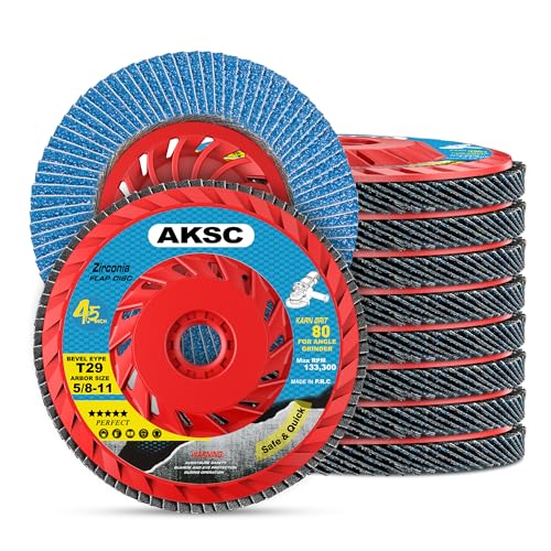 Flap Discs 80 Grit, 4 1/2 x 5/8-11 Inches, Grinding Disc Type 29, 10 Pack 80G10P