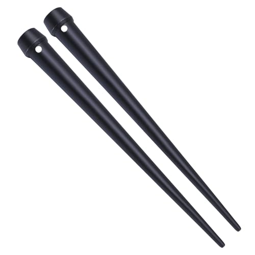 2 Pack Broad-Head Bull Pin with Hang-up Hole, 1-5/16" x 13-3/4", Heat-Treaded Steel with Black Finish