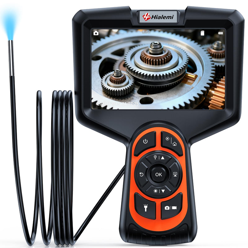 3.9mm Borescope Camera with Light, 5" Industrial Endoscope Camera | 3.9mm Ultra-Thin Probe, 5FT Semi-Rigid Snake, Built-In LED Flashlight for Engine, Automotive, Aircraft, Wall, Pipe Inspection
