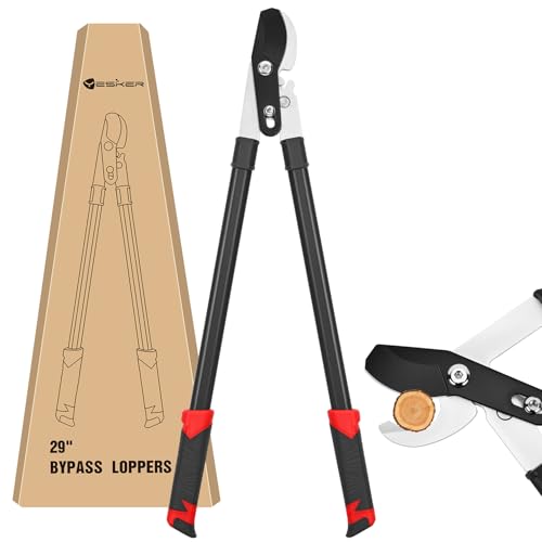 Yesker 29 Inch Loppers for Tree Trimming Heavy Duty Bypass Loppers Powerful Gear Action Sharp Steel Blade Tree Trimmer up to 1.5" Dia Cut Capacity Non-slip Handle Branch Cutter for Garden Maintenance 29" Loppers