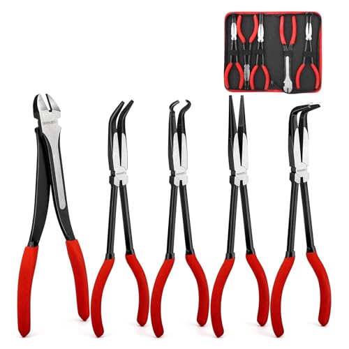 5PC 11" Long Reach Needle Nose Pliers Set