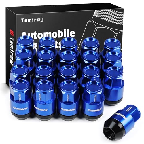 20pcs M12x1.25 Lug Nuts with Forged Aluminum Alloy Material Shell, 24 mm width/42mm Height, Compatible with 1988-2022 Nissan Maxima, 2008-2015 Nissan Rogue, 1997-2003 Infiniti QX4 (Blue) M12*1.25 Blue