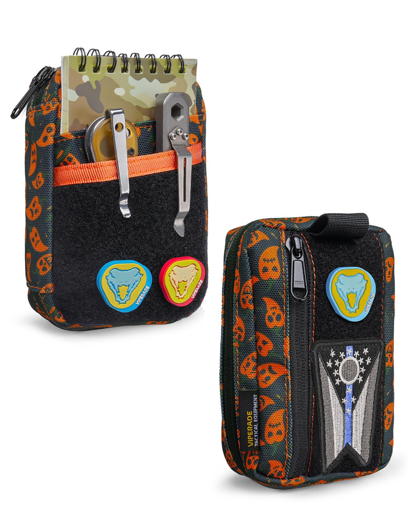 VIPERADE VE26 EDC Pouch Organizer with 11 Compartments, Small Tool Pouch with DIY Patches Area, EDC Pocket Organizer for Mutitools Spicy Pattern