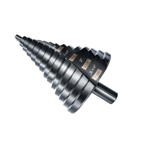 1/4"-2-3/8" XL Step Drill Bit, HSS Double Flute, Metal Wood 1/4" - 2-3/8"