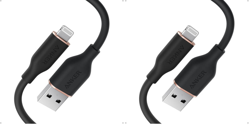 Anker Flow USB A to Lightning Cable, Durable Charging Cord for iPhone 14/13, AirPods, and More (Cord Organizer Included) (3FT, USB 2.0) (Pack of 2) 3ft (Pack of 2)
