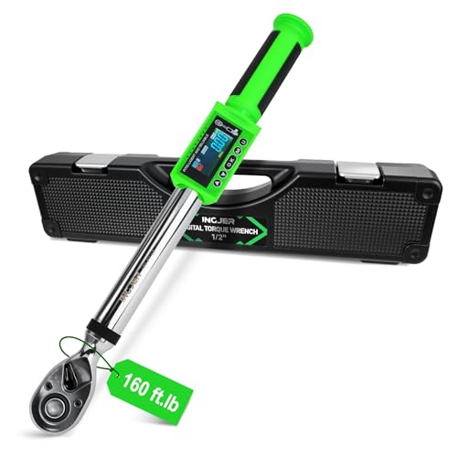 Electronic torque wrench, 1/2 Digital Torque Wrench 8-160FT-LB Green