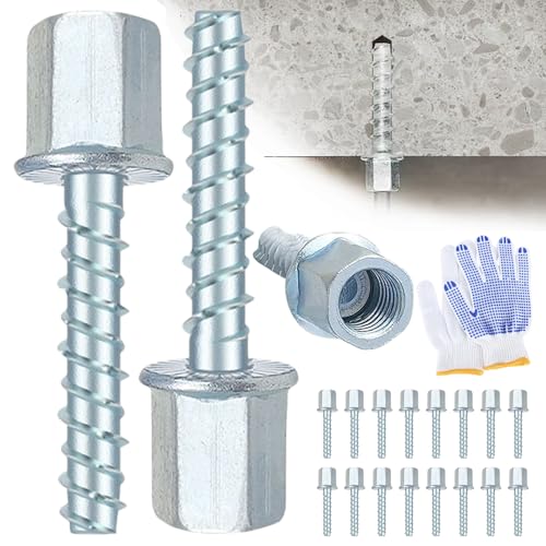 3/8" Concrete Threaded Vertical Rod Anchor,1/4" x 1-1/2"，Galvanized Carbon Steel, Silver （Box of 30）