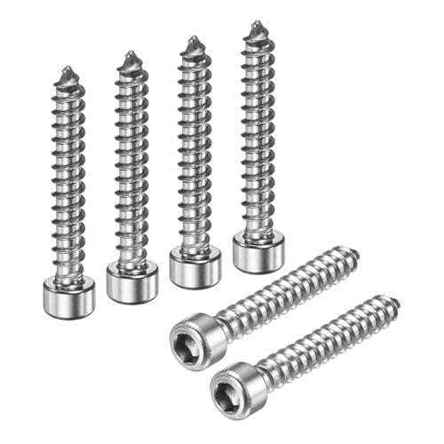 M METERXITY 100 Pack Hex Socket Head Screws, M6x40mm Stainless Steel Bolts Full Thread Self Tapping Screws for Furniture Machinery Electrical Appliances [Silver]