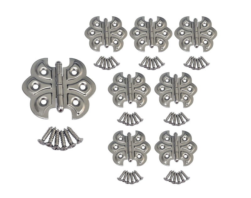 QCAA Butterfly Hinge for Cupboard Door, 8 Pack, Nickel Plated, Made in Taiwan 8pack