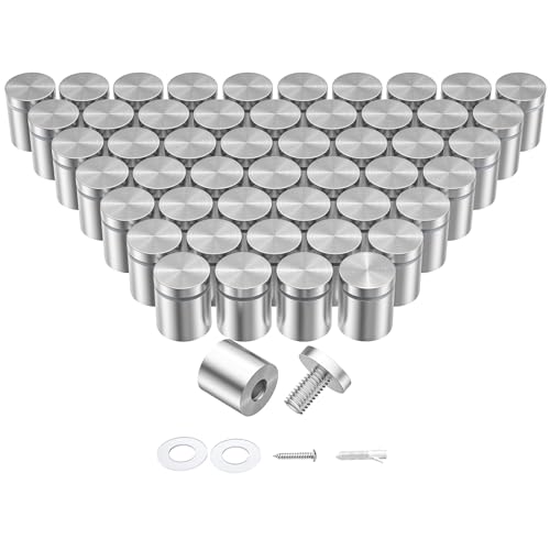 50 Pcs Stainless Steel Standoff Screws, 1“ x 1” Stand Off, Silver