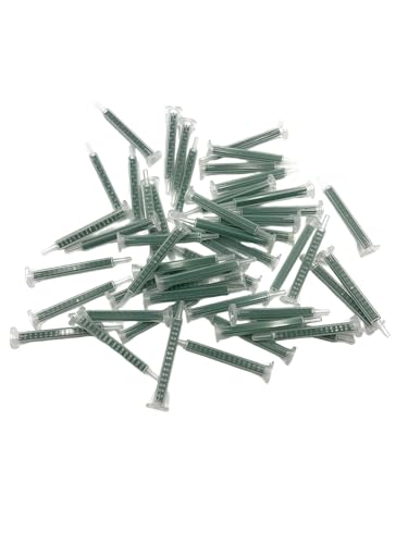 50 Pieces Epoxy Mixing Nozzles, Square Static Mixing Nozzle Adhesive Tips, Suitable for AB Resin Mixer Adhesive Cartridges Gun 50ml / 1.7oz (1:1/1:2 Ratio)