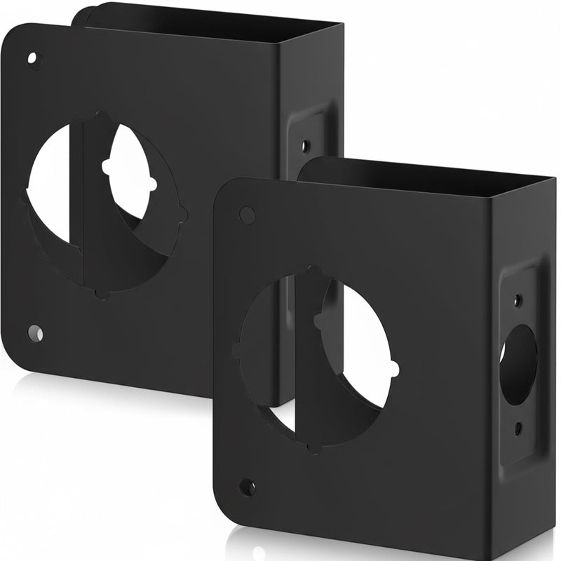 Ferraycle 2 Pcs Lock and Door Reinforcement Plate 1-3/4-Inch Thick by 2-3/8-Inch Backset 2-1/8-Inch Bore Doors Reinforce Repair Stainless Steel Home Security Plate Add Security to Your Home (Black) Black