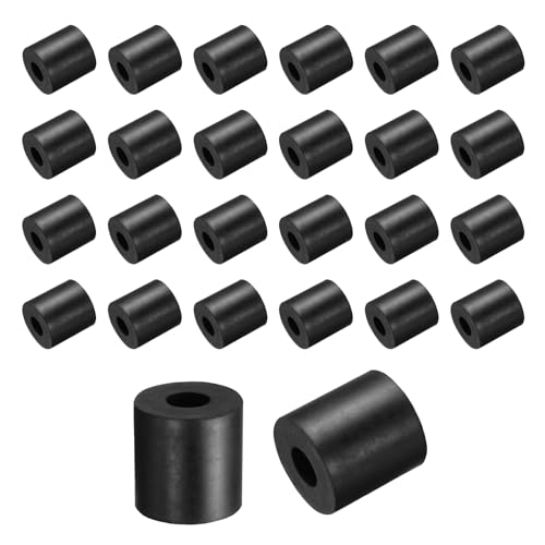 uxcell 60 Pcs Rubber Spacers 25mm OD x 10mm ID x 25mm Height Round Anti Vibration Spacer Rubber Bushing Grommets
