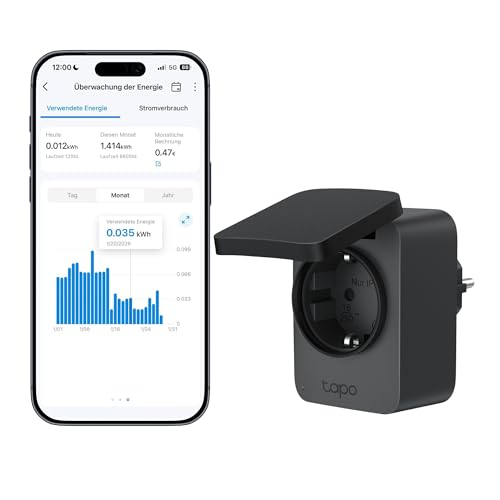 Tapo P410M WiFi Outdoor Socket, Smart Home Plug with Electricity Meter, IP54, Works with Alexa, Google Assistant, Siri, SmartThings & Matter, Remote Control, Schedule, 2.4 GHz WiFi, 3680W/16A