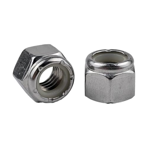 3/8"-16 Nylon Insert Locknuts 304 Stainless Steel - Pack of 100 3/8"-16 Silver