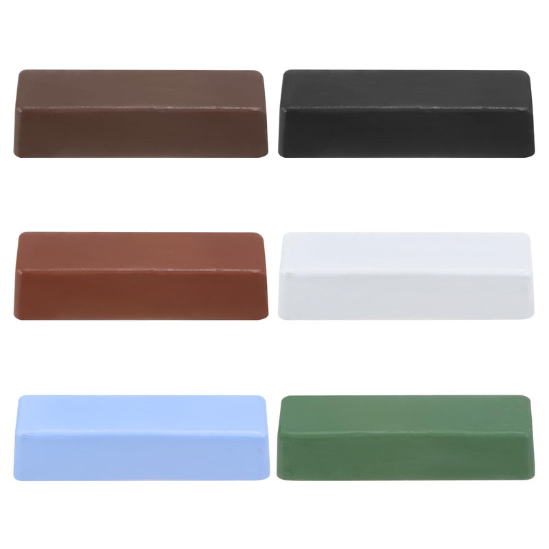 QUARKZMAN 6-Piece Polishing Paste Set of 100 g 6 Colors Metal Abrasive Paste (100 x 30 x 25 mm) for Stainless Steel, Copper, Aluminum and Mirror Polish Black, purple, white, green, brown, blue