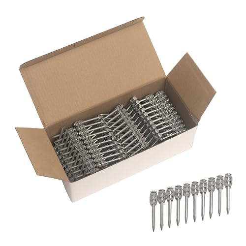 500x Collated Concrete Nails 1-1/2 Inch (38mm) for Hilti BX 4 (BX4) Cordless Concrete Nailer, B4 MX Collated Strip, Full Round Head Hardened Steel Pins for Metal Track, Drywall & Concrete 1 1/2'' (38mm) 500