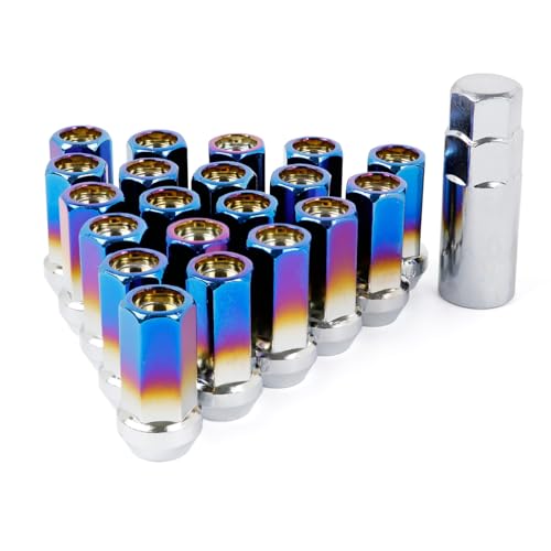 (M12 x 1.5) Wheel Lug Nuts, Burnt Blue,Closed End 1.65" Tall 17mm Hex, 60 Degree Cone Seat, 20PCS/Set,Fits Aftermarket Wheels M12 x 1.5
