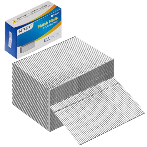 2-1/2 Inch 1000-Pack 304 Stainless Steel 16 Gauge Finish Nails 2-1/2" -1000 pcs