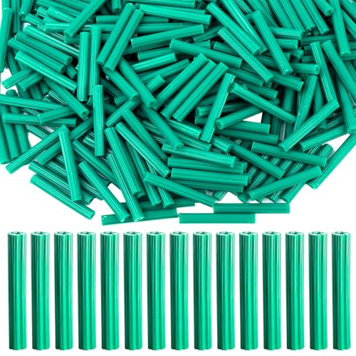 Supkiir 1000 Pcs Expanding Plastic Screw Anchors, 1/4" Hole Green Plastic Anchors for Concrete, Wall Expansion Pipe for Drywall, Concrete, Hollow Walls, Tile Cement Bolt and Aerated Concrete Bricks