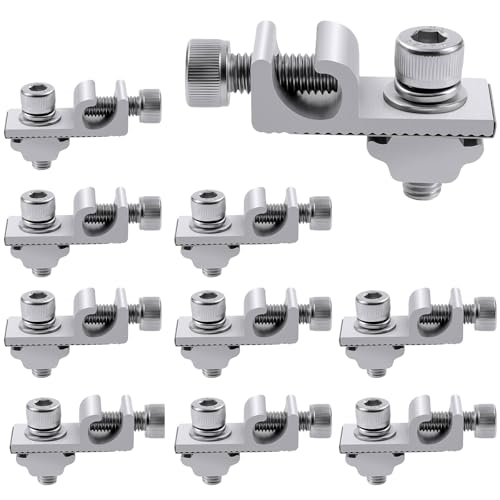 PV Earth Terminal Pack of 10 Earth Terminals for Solar Panel Rails | 10 PV Aluminum Earth Terminals for Solar Panels and Rails - Corrosion Resistant, Durable and Easy to Assemble.