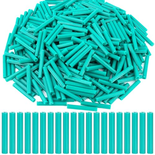 1000Pcs Expanding Plastic Screw Anchors, 1/4 Inch Hole x 50mm PE Green Wall Plugs, Heavy Duty Plastic Concrete Wall Anchors for Brick, Hollow Walls, Fits #10,11,12 Screws