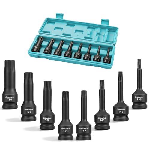 DURATECH 8-Piece 1/2" Drive Impact Torx Bit Set