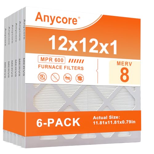 12x12x1 Air Filter Electrostatic 6-Pack MERV 8 MPR 600 FPR 5 12x12x1 6-Pack