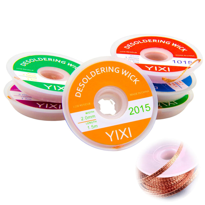 Desoldering Braid, Desoldering Wire, No-Clean Soldering Braid, 1.5 m Copper Wire (1.0/1.5/2.0/2.5/3.0/3.5 mm) for Desoldering, Ideal for Desoldering and Removing Solder at Soldering Points