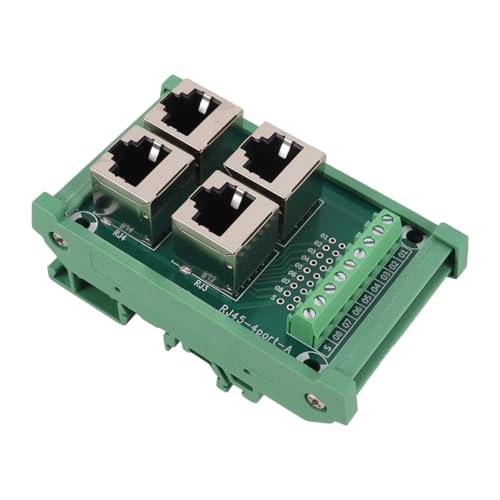 4 Way Bus Board RJ45 8P8C DIN Rail Mount Ethernet Port Distribution Breakout Board 0.5A Parallel Port for Offices and Factories