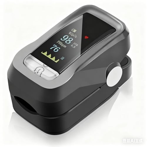 Fingertip Pulse Oximeter for Home - SpO₂, Pulse Rate & Perfusion Index PI - Portable Finger Clip Oxygen Saturation Monitor with 4-Direction OLED (1) 1