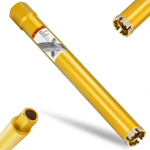 1 3/4 Inch Wet Core Drill Bit, 14" Depth, 1-1/4"-7 Thread Diamond Core Bits for Concrete with Rebar, Masonry, Brick Block,Cement, Stucco, Stone (44mm) 1-3/4 Inch
