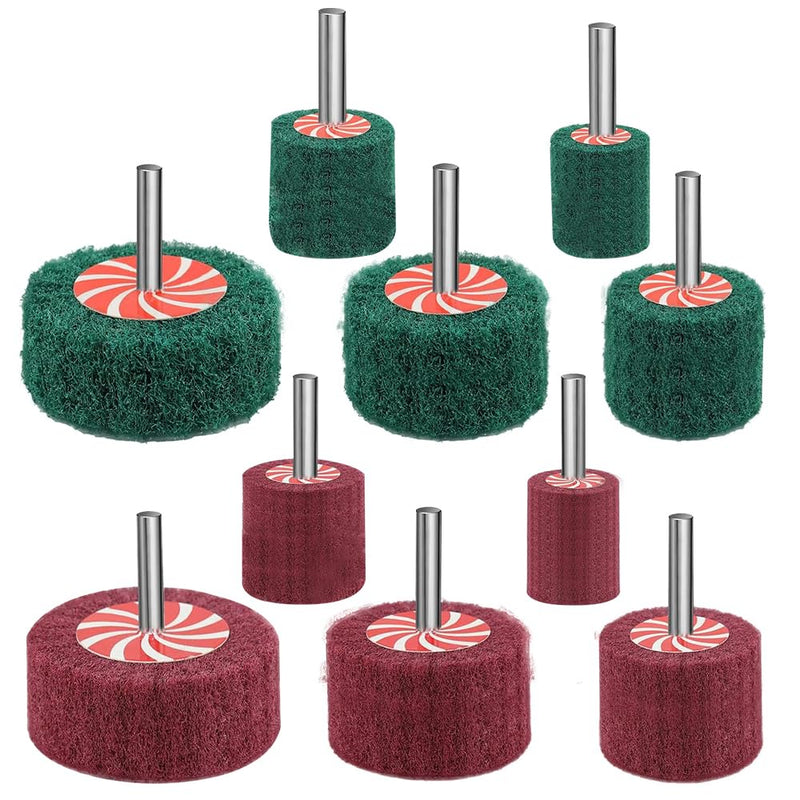 Pack of 10 Flap Sanders, 20/30/40/50/60 mm Fleece Sanding Discs, Flap Grinder Sanding Attachment for Cleaning and Removing Paint and Oxide, for Drills and Straight Sander (6 mm)