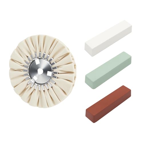 8" White Airway Buffing Wheel with Buffing Polishing Cutting Compounds