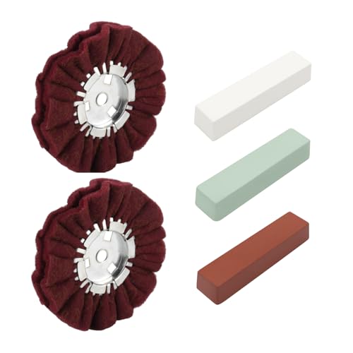 2 pcs 8" Non-Woven Airway Buffing Wheel with Buffing Polishing Cutting Compounds