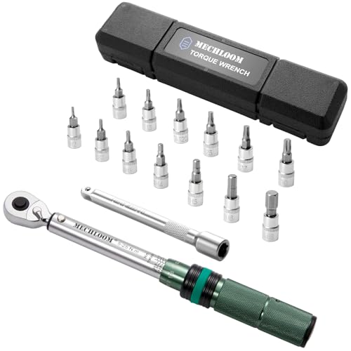 Bicycle Torque Wrench Set, 1/4-Inch, 5–25 Nm, 15-Piece Kit 1/4" 15 PCS