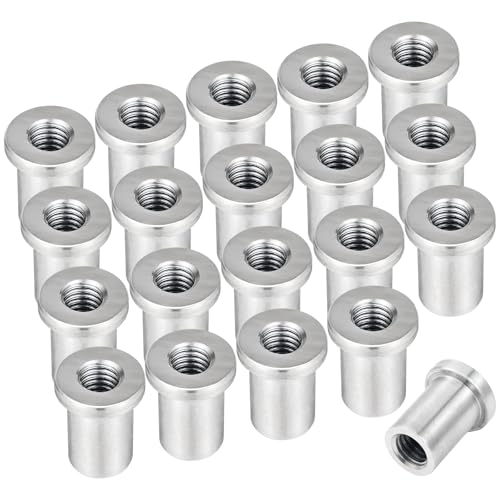 20PCS Weld Nuts,Weld-On Nuts 1/2"-13 Thread, 1-1/4"Long Threaded, Weld-on Nuts Stepped Female, Weld Nuts Made in Low-Carbon Steel, Easier to Welding 20 PCS