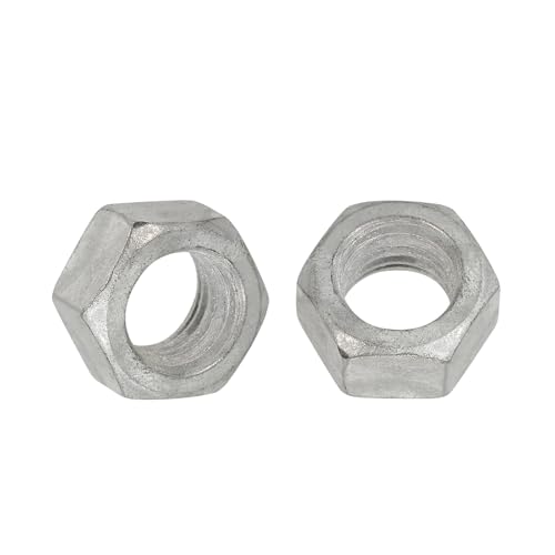 100pcs Hex Nuts 1/2"-13 Carbon Steel Coarse Thread Silver Hot Dip Galvanized Silver 100