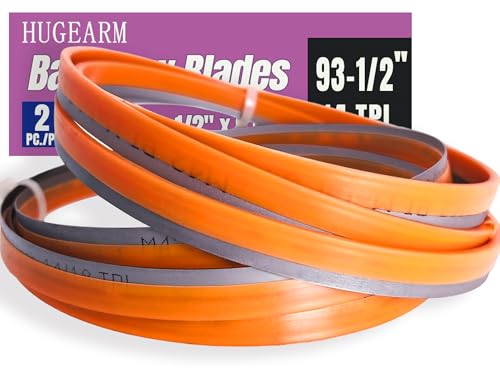 2 Pack 93-1/2" Bandsaw Blades, 93-1/2 x 1/2 x 0.025 Inch, 14 TPI, Bi-Metal
