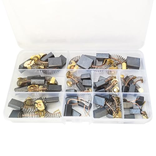 40 Pieces Power Tool Carbon Brushes Replacement Set - 10 Sizes Universal Motor Carbon Brushes for Hammer Drill, Drill Bit Angle Grinder