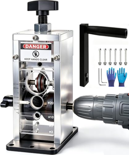 Manual Wire Stripper Machine, 0.06"-1.38" Wire Stripping Machine, Wire Stripping Tool for 1.5-35mm Scrap Wire Copper Wire Stripper Aluminum Alloy Frame Drill Powered Cable Stripper for DIY Cable
