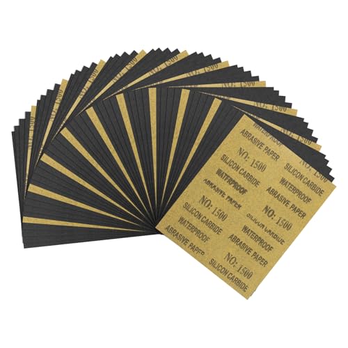 50Pcs Sand Papers 9x11In 1500 Grit Sandpaper Sheets Silicon Carbide 50