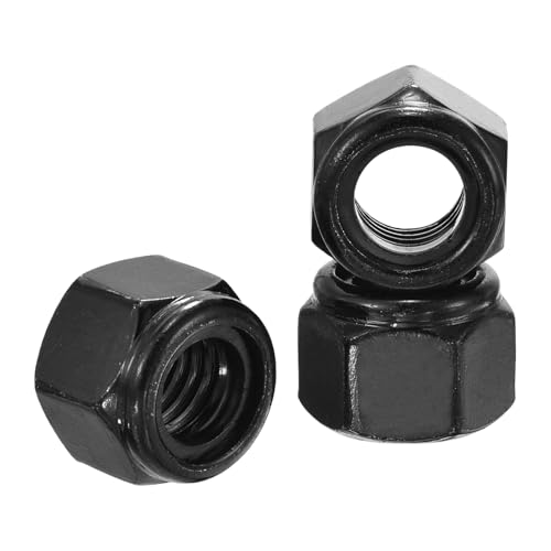 50Pcs[1/2"-13] Nylon Locking Hex Nuts 304 StainlessSteel Black 1/2"-13 50