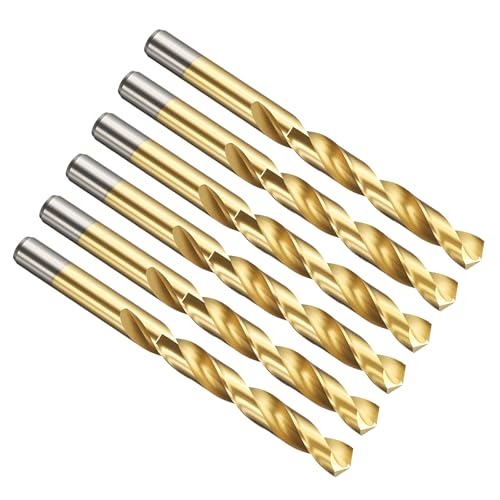 PATIKIL 13mm Drill Bit Jobber Straight Shank M2 TiN Coated 6Pcs 6