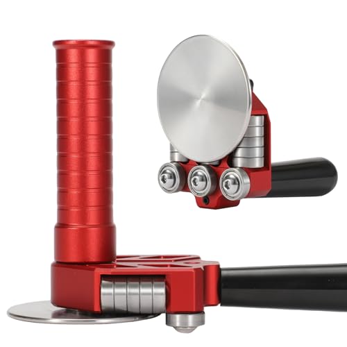 Sheet Metal Bender One Station Disc,90°-180° Bending Angle Sheet Metal Roller,Bending Capacity:Makes 0.59" - 1.18" Curved,Configure Rotary Ergonomic Handle Red