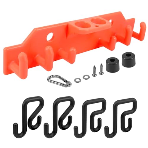 Lineman Tool Board Bucket Truck Tool Organizer for Bucket Hooks and Lineman Bucket Accessories Including 2PCS 2” and 2PCS 3” Aerial Bucket Hooks Orange electrician's tool board + black bucket hook
