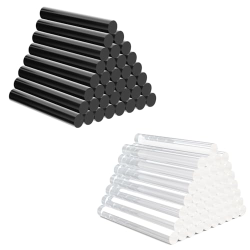 36 Pack Black Hot Glue Sticks & 50 Pack Crystal Clear Hot Glue Sticks, 4 x 0.43 in Full Size Hot Melt Adhesive for Car DIY Art Craft General Repairs