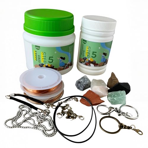 2.5LB Step5 Set - Polishing Beads(1LB) +12000 Grit Aluminum Oxide(1.5LB) for Final Finish,Tumbler Media Grit for Rock Tumbler (Step5 Set (Beads-1LB +12000 Grit 1.5 LB)) Step5 Set (Beads-1LB +12000 Grit 1.5 LB)