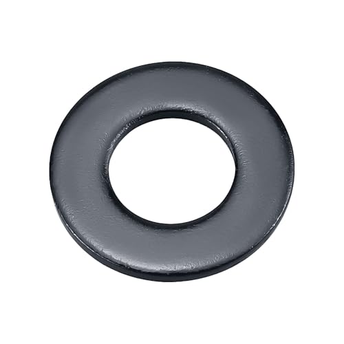 M8 (8.5mm ID x 16mm OD) Black Flat Washers (100 pcs), 304 Stainless Steel 18/8 Metal Washers for Screws and Bolts, Black Finish M8 x 16mm OD 100