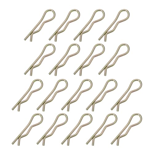 PATIKIL M4x90mm Cotter Pins, 18 Pcs Heavy Duty R Clips Hardware Pin Steel Spring Fasteners Hitch Pin Clip for Trailer Locking Lawn Mowers Tractor Carts Truck